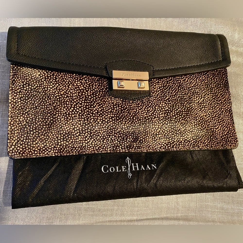 NWOT Cole Haan Leather Clutch Bag, pristine condition
